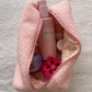 Pink Teddy Fur Cosmetic Case